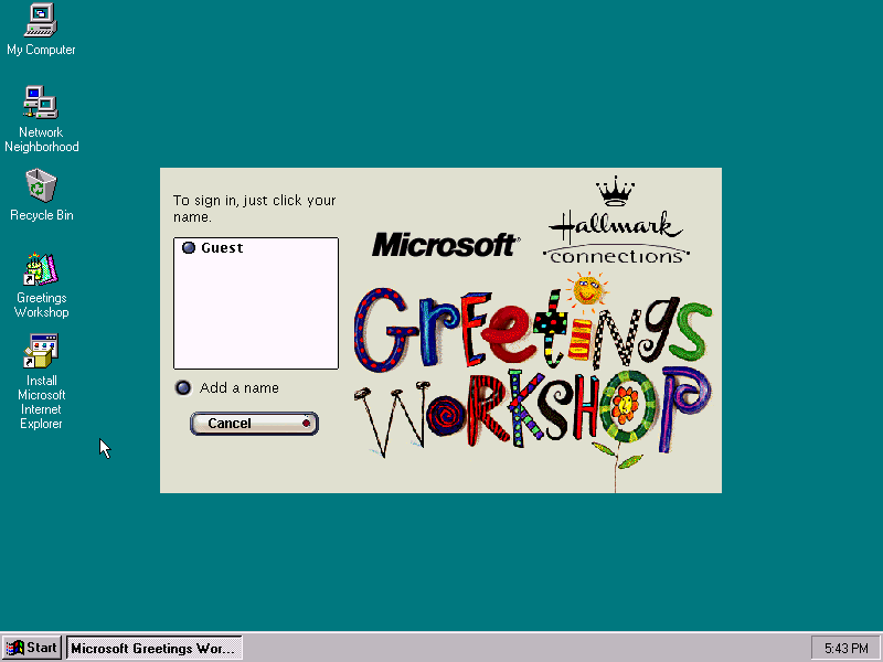 Microsoft Greetings Workshop 2.0 - Splash